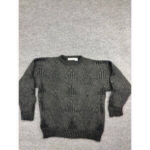 Vintage Brian MacNeil Sweater Men's XL Gray Wool Blend Chunk Knit COOGI Style